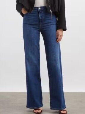 Frame Le Slim Palazzo High-Rise Wide-Leg Women’s Jeans - Blue Size 32